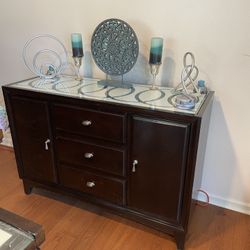 Modern Table With 6 Chairs and  matching Buffet 