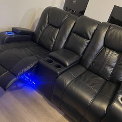 Black Leather Couch 