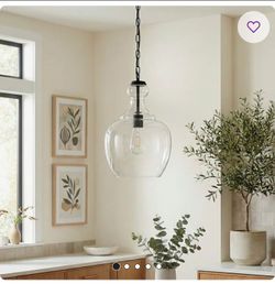 Verona 11" Wide Pendant with Glass Shade in Blackened Bronze/Clear