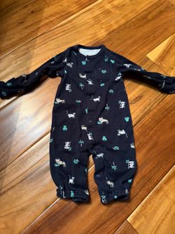 Baby boy newborn zoo animal sleeper.