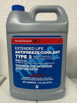 Honda Genuine Type 2 Extended Life Antifreeze & Coolant – 50/50 Prediluted – 1 Gallon | Honda & Acura