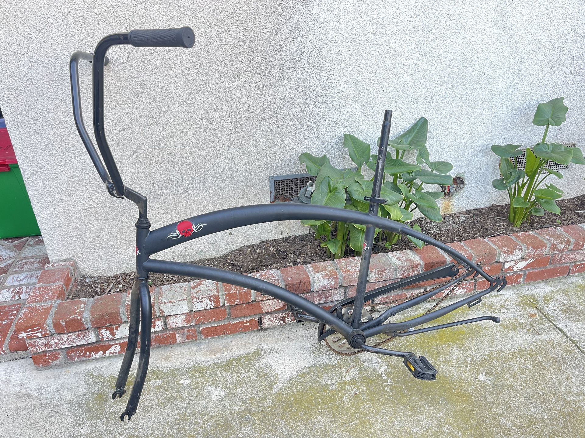 HBBC EASYRIDER MENS CRUISER BICYCLE FRAME W/ APE HANGER HIGH RISE HANDLEBARS LOWRIDER 