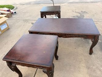 Coffee table and two end tables