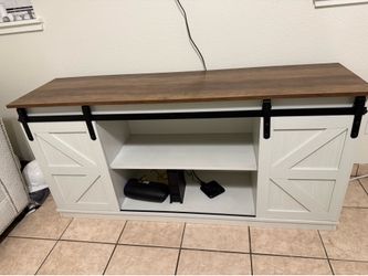 Modern Farmhouse Sliding Barn Door TV Stand / Media Console
