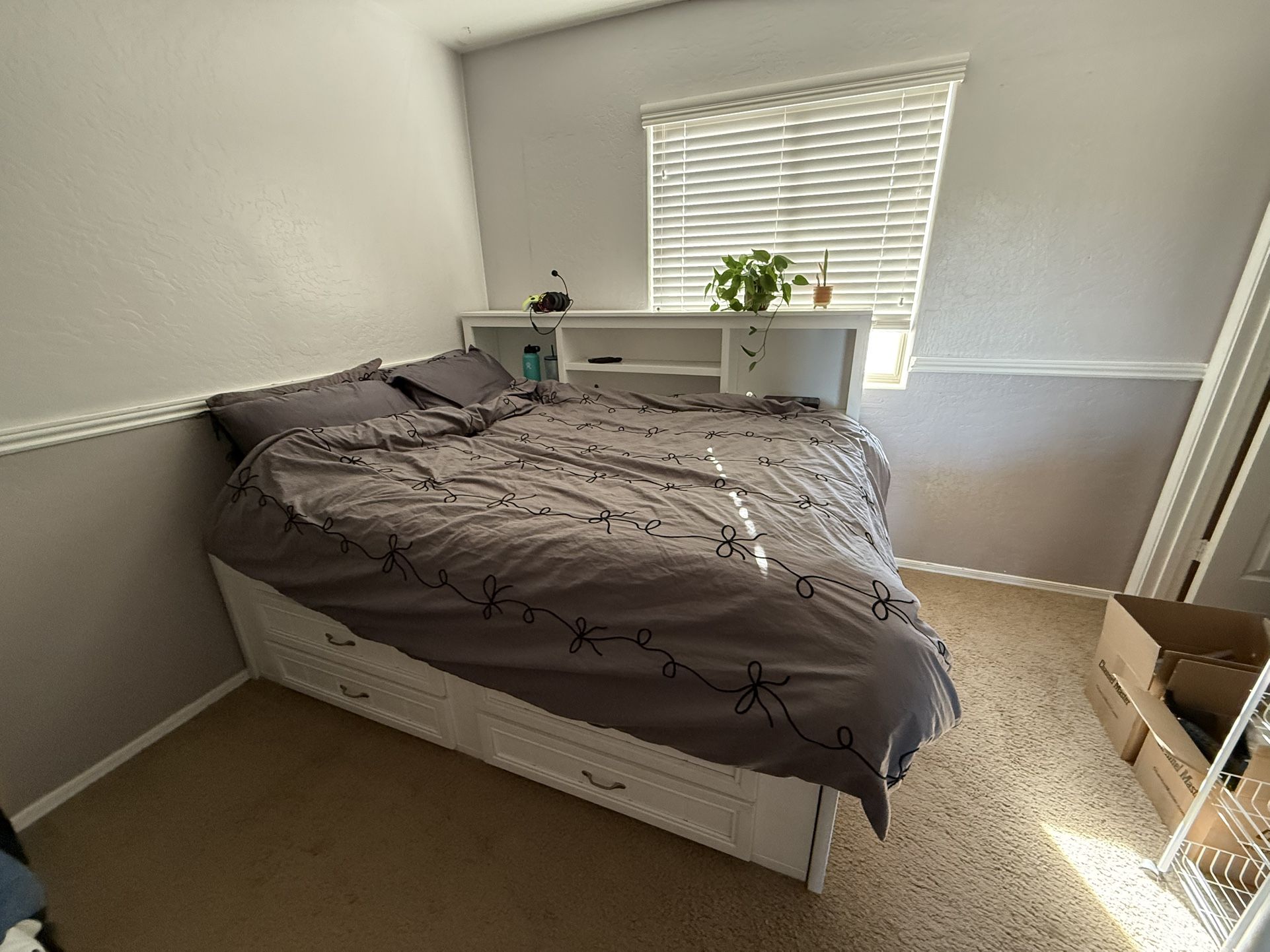 Full-Size Bed Frame w/ Tons of Storage – Great Condition