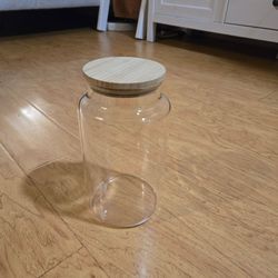 Large Glass Storage Jar with Bamboo Lid