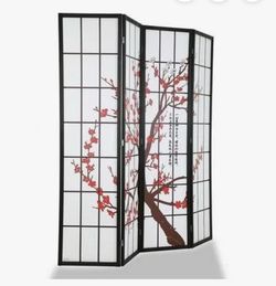 Legacy Decor Plum Blossom 4-Panel Screen