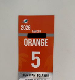 Miami Dolphins vs New England Patriots Orange Parking Pass