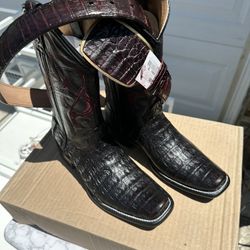 Bota Exotica Cocodrilo 7.5 Y Cinto 36-38