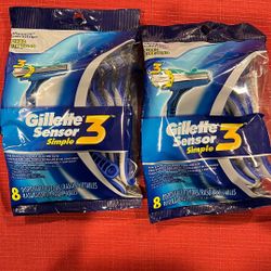 2 Packs Gillette Sensor 3 Disposable Razors