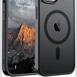 SUPFINE Magnetic for iPhone 15 Case (Compatible with MagSafe) (Military Grade Drop Protection) Translucent Matte Shockproof Phone Cover, Black