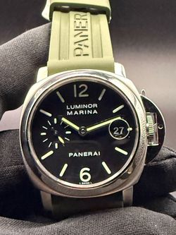 Panerai Luminor Marina Men's Black Watch with Black Rubber Strap - PAM00048