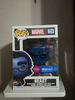 Funko POP! Marvel Beast (Flocked) Bobblehead 643 (Walmart Exclusive) some box damage.