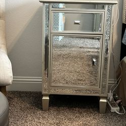 Two Mirrored Nightstands