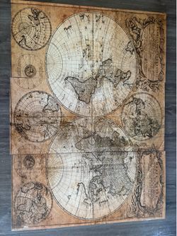 3 Piece World Map Wall Art Set
