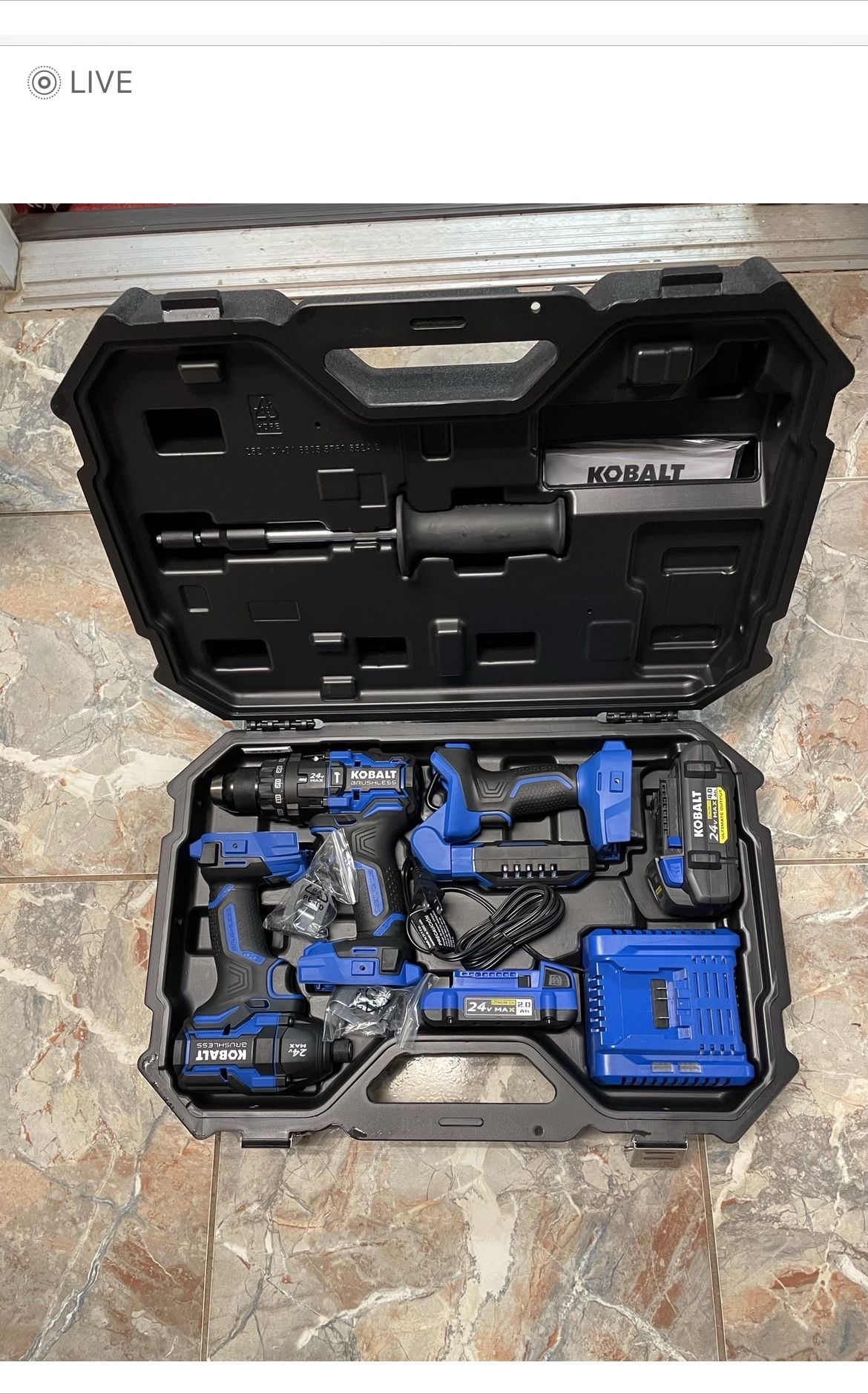 Kobalt XTR 24v brushless 3 tool combo kit New