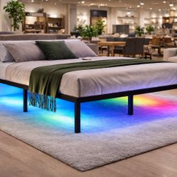 🛌 NUEVA Cama Plataforma Con Luces LED  Twin Full Queen King 🛌 