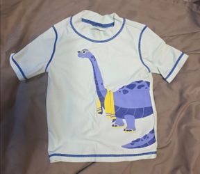 Kids' Rash Guard Swim Shirt Dinosaur Print