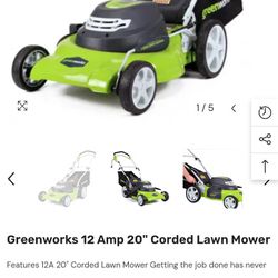 Like New Green works 12 Amp 20 Mower Delivery Available 