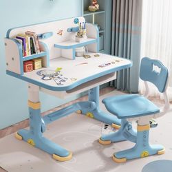 Kids Adjustable Desk & Chair Set (Blue) – Brand New