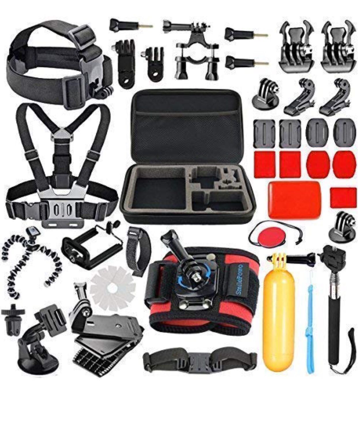 SmilePowo 42-in-1 Accessories Kit for GoPro HERO7 Black/White/Sliver/GoPro Fusion/HERO6 Black /HERO5 Black/HERO Session/HERO4 Black/Silver/AKASO/Camp
