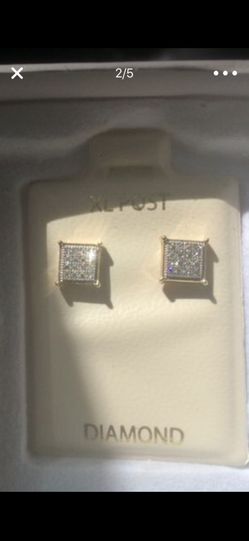 Real 10k Gold 1/10 Ctw Diamonds(32 Diamonds)/screw On Backs
