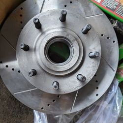 Drilled And Slotted Rotors With Pads