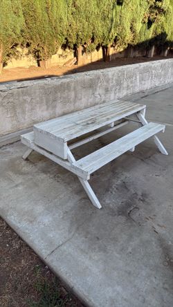 Solid wood handmade picnic table