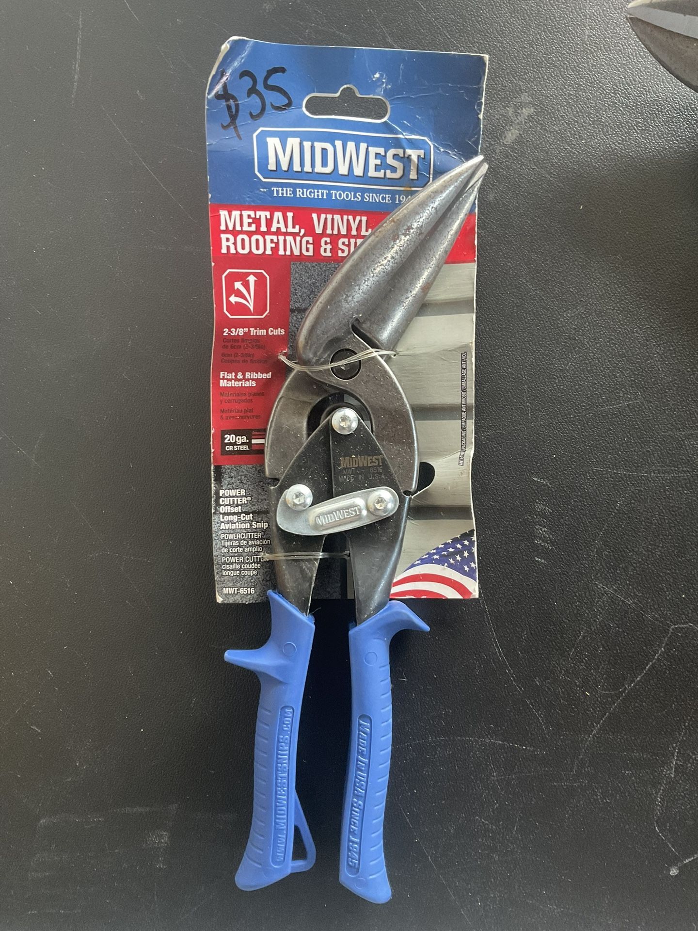 Midwest Power Cutter Offset Long-Cut Aviation Snip