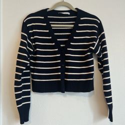 Zara Striped Cropped Cardigan 