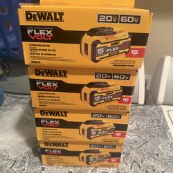 4X DEWALT 60V MAX FLEXVOLT 15.0Ah Battery DCB615