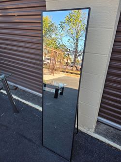 Full-Length Floor Mirror Thin Black Frame