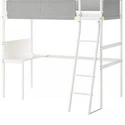 Ikea Bed with desk and chair 