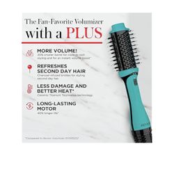 REVLON One Step Volumizer Plus Hair Dryer Teal New!