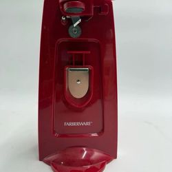 Farberware Can Opener - w/Knife Sharpener & Bottle Opener, Red