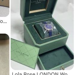 lOLA.  ROSE  Wome’s Lápiz Lasuli Watch Zircon  and Blue Leather  Strap