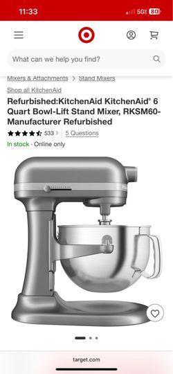 KitchenAid 6 quart bowl lift stand