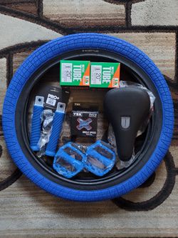 NEW Bicycle Bmx Parts Bundle 20" Blue