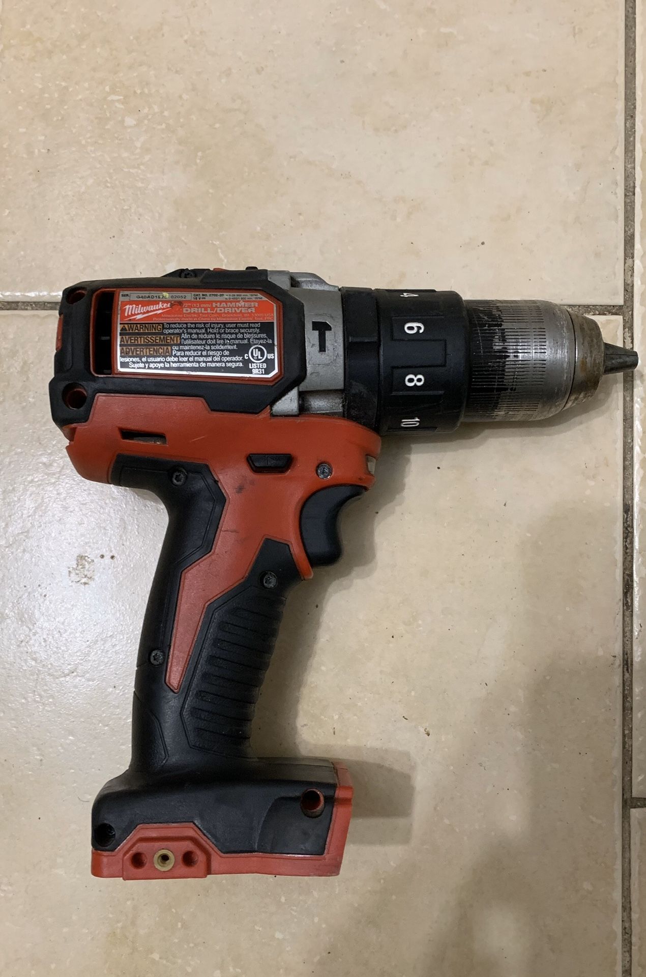 Milwaukee 18V Lithium-Ion Cordless Hammer Driver-Drill,-Drill Batter, fastening and hammer Drilling applications with charger Pick Up Only / No Trade/