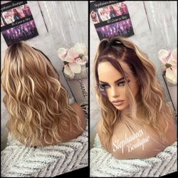 Human Hair Blended Lace Front Wig 