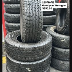 SET OF FOUR USED TIRES GOOD YEAR 265/70/16 