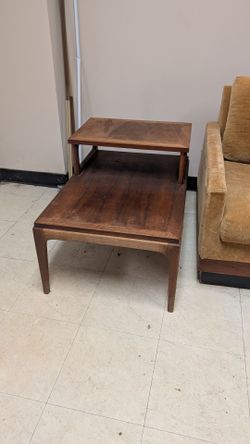 Two-tier wooden table — $65