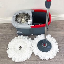 (Brand New) $25 Spin Mop Bucket Floor Cleaning System With Wheels Include 2 Microfiber Replacement Head