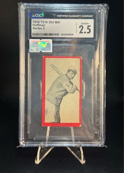 Rare Vintage 1910 T210 Old Mill Hoffman Series 2 - Red Border - CGC 2.5 Good+ Cond Baseball Card