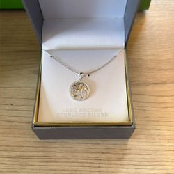 (H) Cubic Zirconia Sterling Silver Necklace 