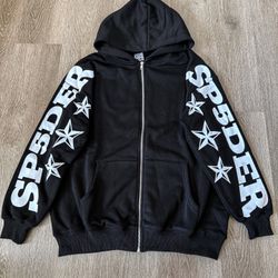 SP5DER Black Zip-Up Hoodie Pickup in Loganville, GA (Cash, Cashapp, Zelle, Apple Pay) Discount if you live far