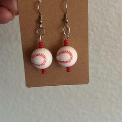 Homemade Baseball Earrings