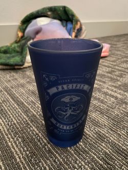 “Pacific Northwest” navy blue glass cup