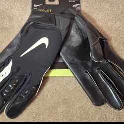 NIKE VAPOR JET 5.0 RECEIVER FOOTBALL GLOVES, NFL ISSUED, HYDRAGRIP PALMS
