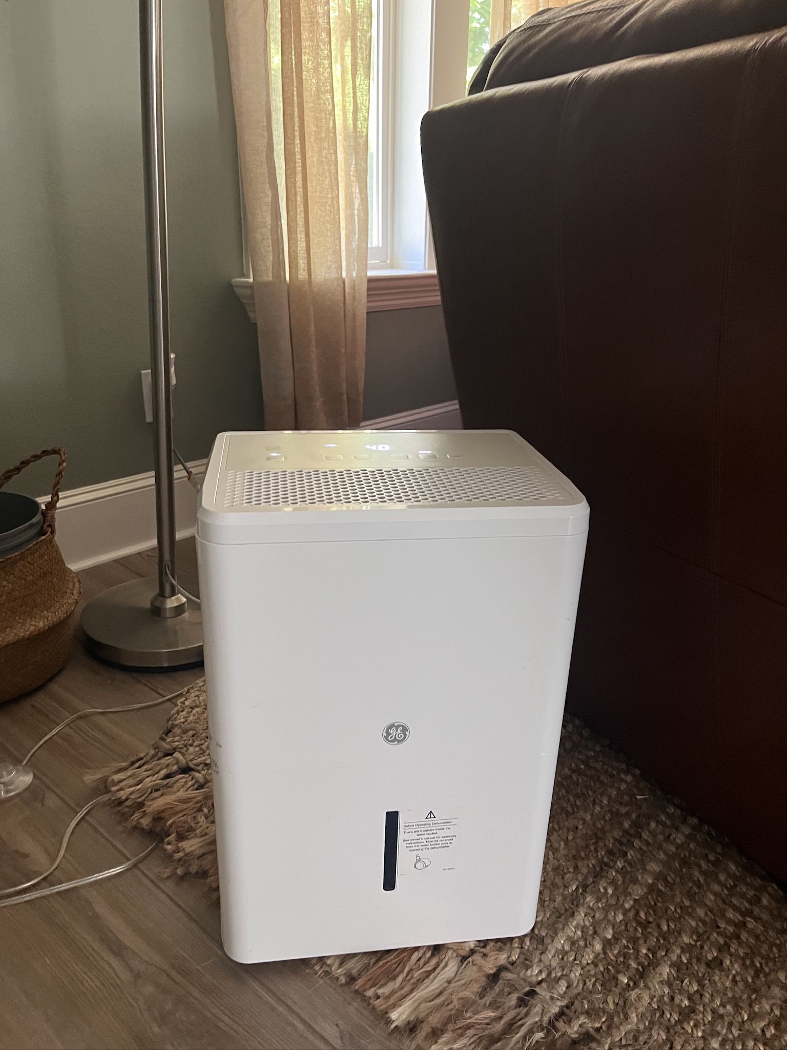 GE ENERGY STAR 35 Pint Portable Dehumidifier, model ADEL35LZ.